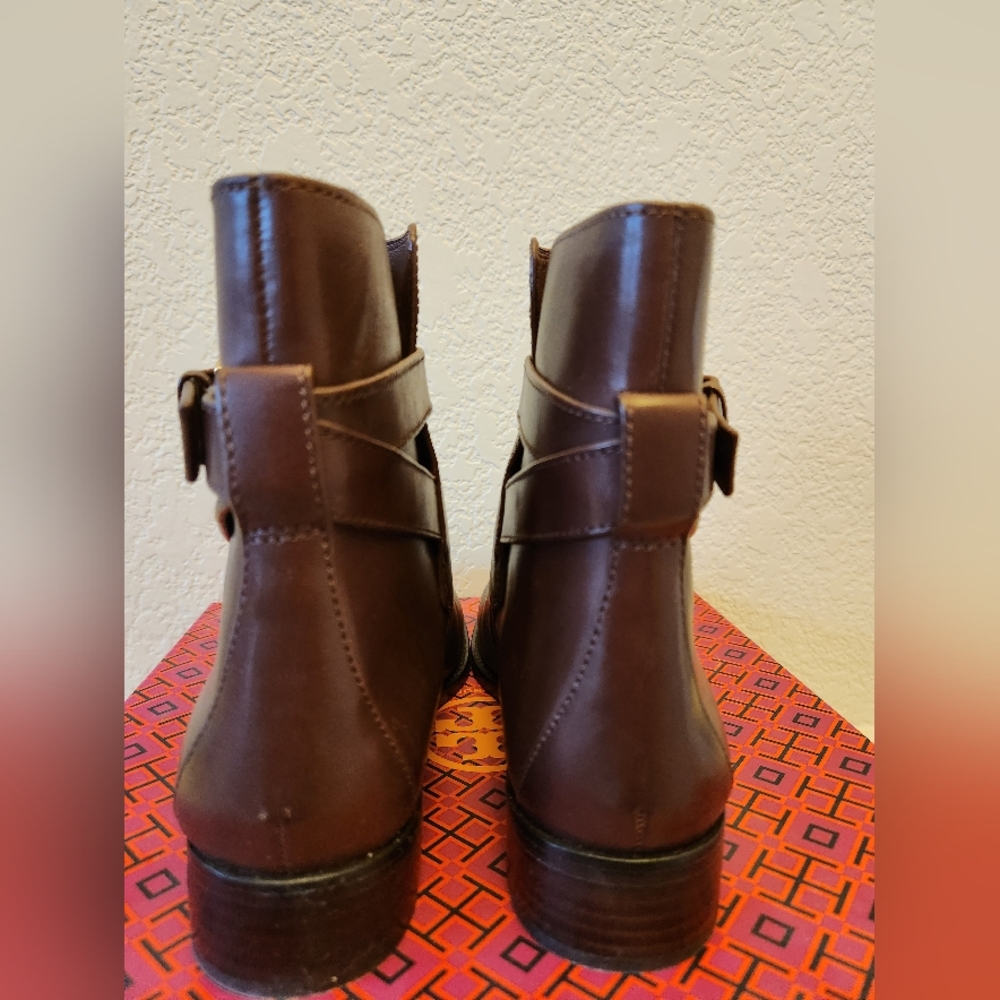 Tory Burch Brooke Ankle Bootie Calf 8.5 Brown with Box and Dustbag - Picture 9 of 11